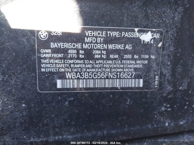 BMW 328i Xdrive 2015 WBA3B5G56FNS16627 Image 9
