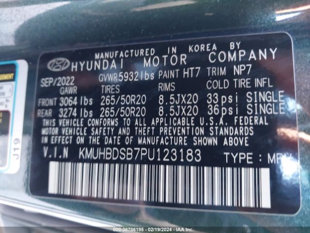 KMUHBDSB7PU123183 Genesis Gv80 2.5t Awd