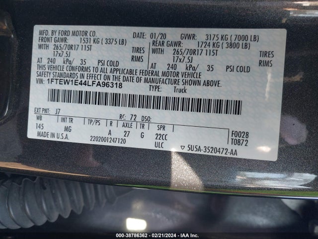1FTEW1E44LFA96318 Ford F-150 Xlt