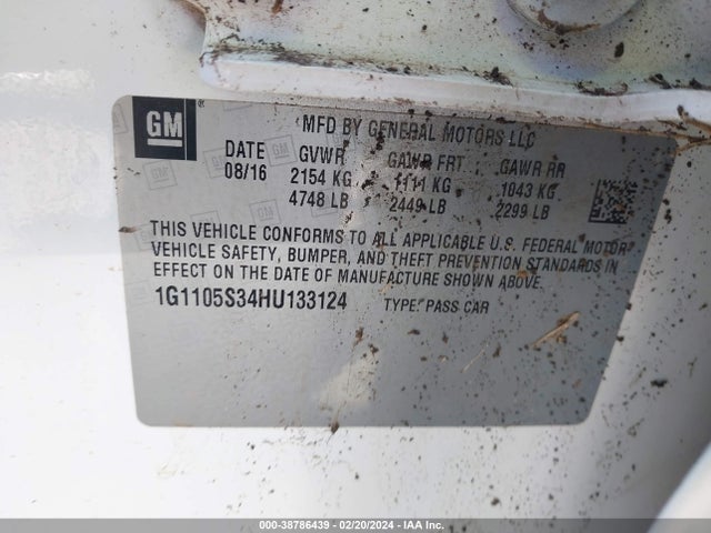 Chevrolet IMPALA 1LT 2017 1G1105S34HU133124 Image 9