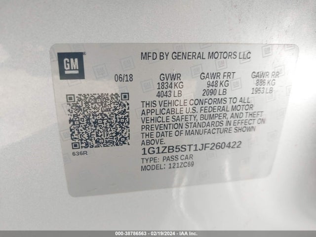 Chevrolet Malibu 1ls 2018 1G1ZB5ST1JF260422 Image 9