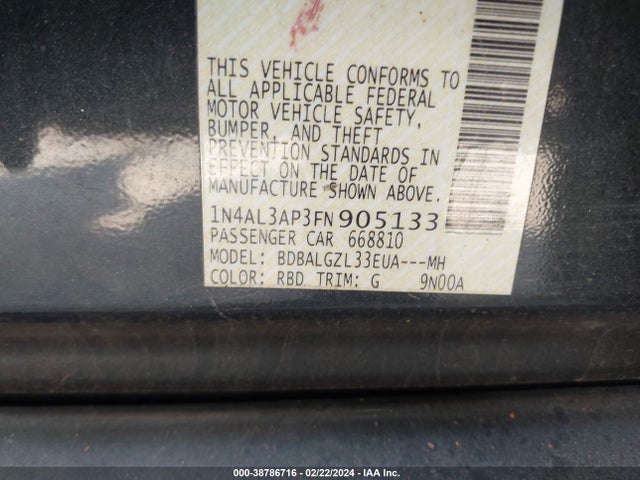 Nissan Altima 2.5 S 2015 1N4AL3AP3FN905133 Image 9