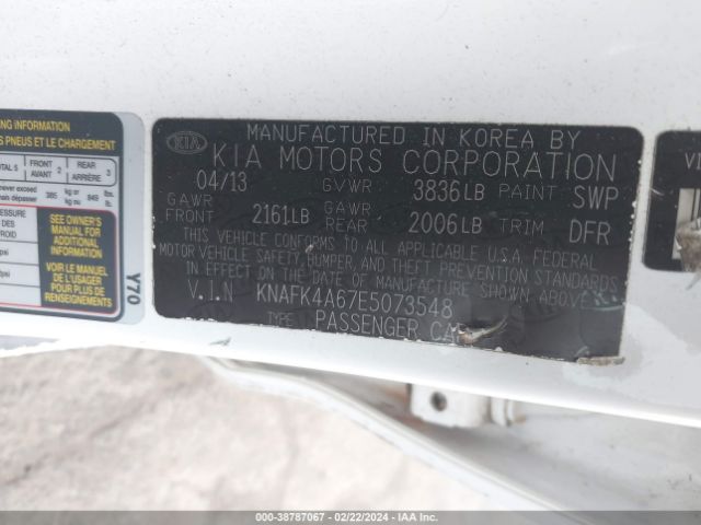 KNAFK4A67E5073548 KIA FORTE LX