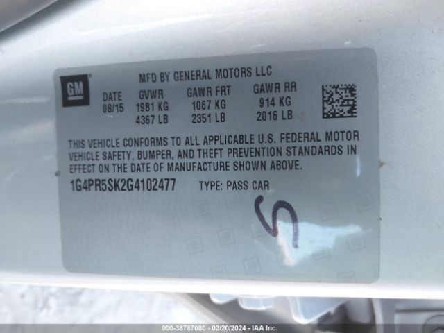 1G4PR5SK2G4102477 Buick Verano Convenience Group