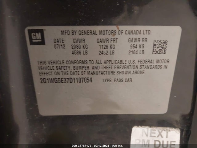 Chevrolet Impala Limited Ls 2016 2G1WA5E3XG1144069 Image 9