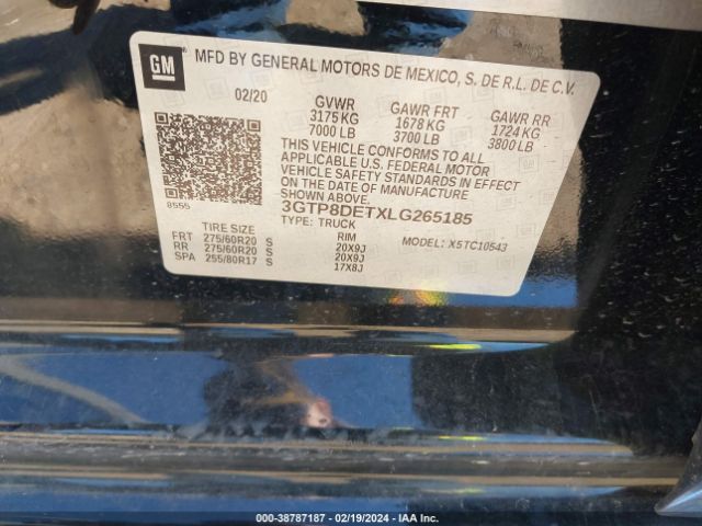 3GTP8DETXLG265185 GMC Sierra 1500 2wd  Short Box Slt