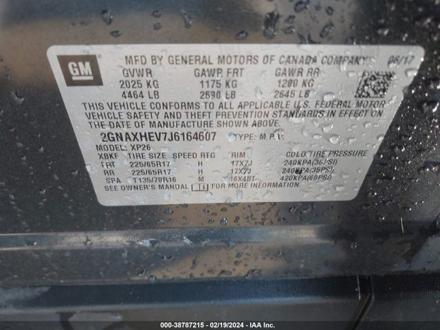 Chevrolet EQUINOX LS 2018 2GNAXHEV7J6164607 Image 9