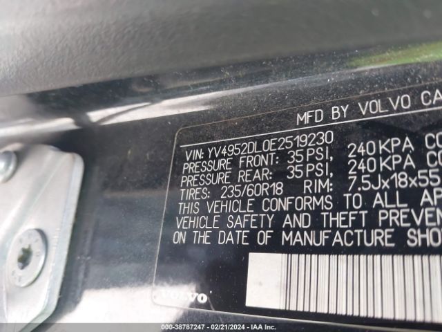 YV4952DL0E2519230 Volvo Xc60 3.2/3.2 Platinum/3.2 Premier/3.2 Premier Plus