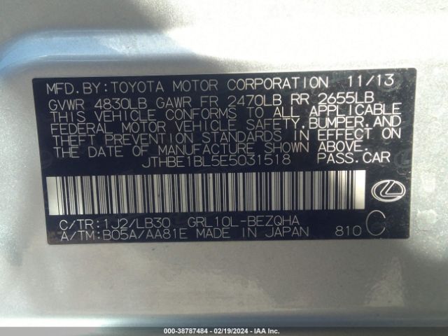 JTHBE1BL5E5031518 Lexus GS 350