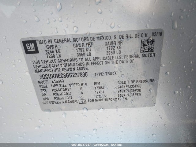 Chevrolet Silverado 1500 1lt 2016 3GCUKREC3GG237896 Image 9