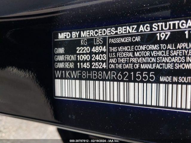 W1KWF8HB8MR621555 Mercedes-Benz Amg C 63 S
