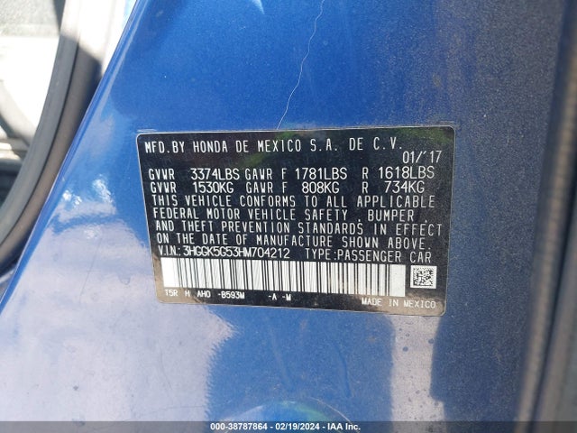 Honda FIT LX 2017 3HGGK5G53HM704212 Image 9