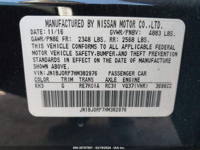 JN1BJ0RP7HM382976 Infiniti QX50