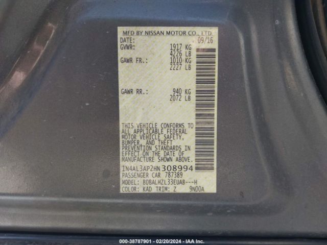 1N4AL3AP2HN308994 Nissan Altima 2.5 Sr
