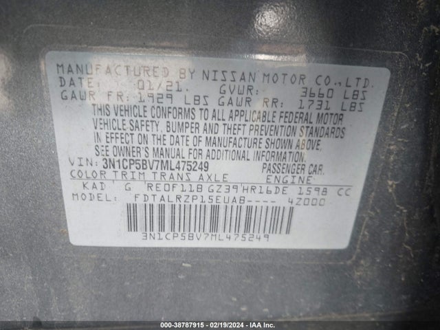Nissan Kicks S Xtronic Cvt 2021 3N1CP5BV7ML475249 Image 9