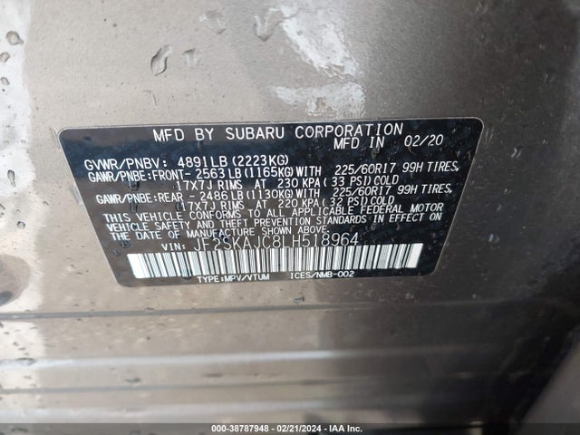Subaru Forester Premium 2020 JF2SKAJC8LH518964 Image 9