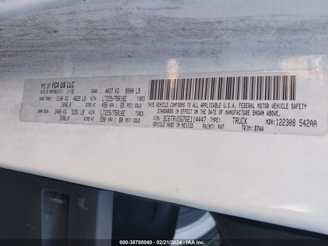 RAM Promaster 2500 High Roof 2016 3C6TRVDG7GE114447 Image 8