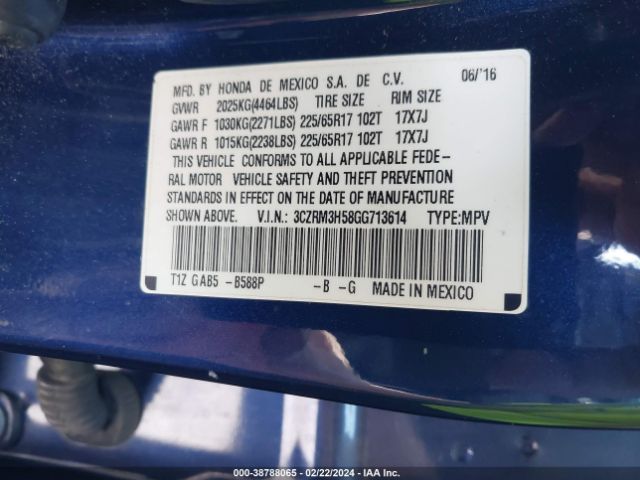 3CZRM3H58GG713614 Honda CR-V EX