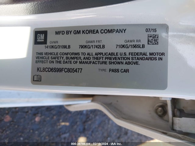 Chevrolet Spark 1lt Cvt 2015 KL8CD6S99FC805477 Image 9