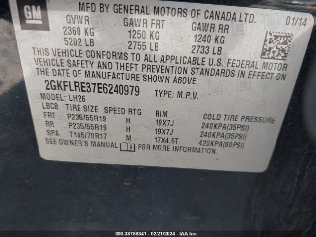 2GKFLRE37E6240979 GMC Terrain Sle-2