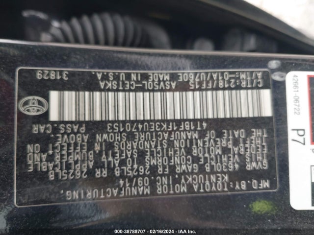 Toyota CAMRY SE 2014 4T1BF1FK3EU470153 Image 9