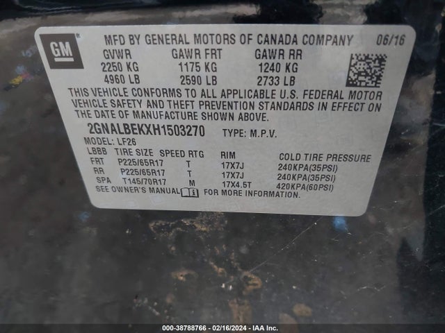 Chevrolet EQUINOX LS 2017 2GNALBEKXH1503270 Image 9