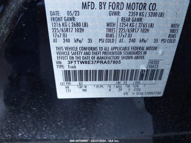 Ford Maverick Xl 2023 3FTTW8E37PRA57805 Image 9