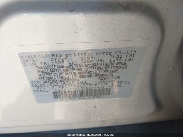Nissan KICKS SV 2019 3N1CP5CU6KL548954 Image 9