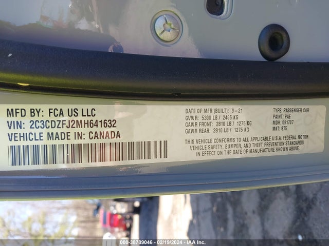 Dodge Challenger R/t Scat Pack 2021 2C3CDZFJ2MH641632 Image 9
