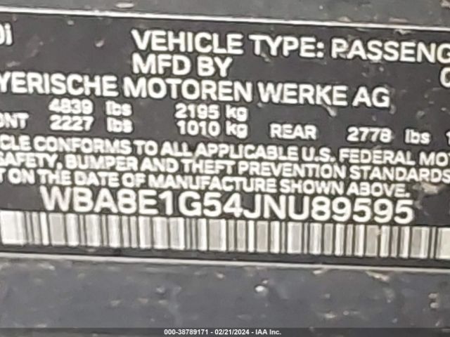 WBA8E1G54JNU89595 BMW 320i