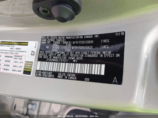 Lexus RX 350 2020 2T2HZMAA6LC161031 Image 9