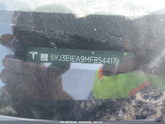 5YJ3E1EA9MF854417 Tesla Model 3 Standard Range Plus Rear-wheel Drive