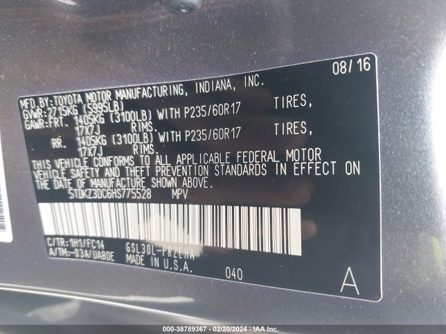 Toyota Sienna Le 8 Passenger 2017 5TDKZ3DC6HS775528 Image 14