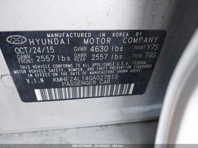 KMHE24L14GA027813 Hyundai Sonata Hybrid Se
