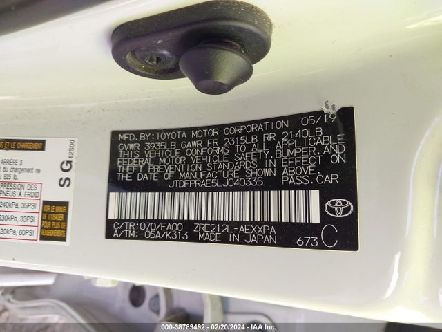 Toyota Corolla Xle 2020 JTDFPRAE5LJ040335 Image 9