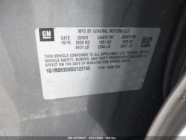 Chevrolet Volt Premier 2016 1G1RD6S58GU122740 Image 9