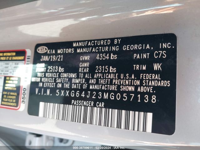 5XXG64J23MG057138 KIA K5 Gt-line