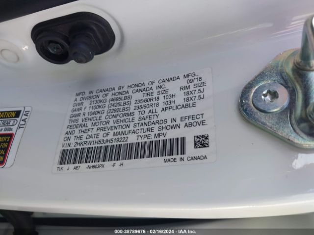 2HKRW1H53JH519222 Honda CR-V EX