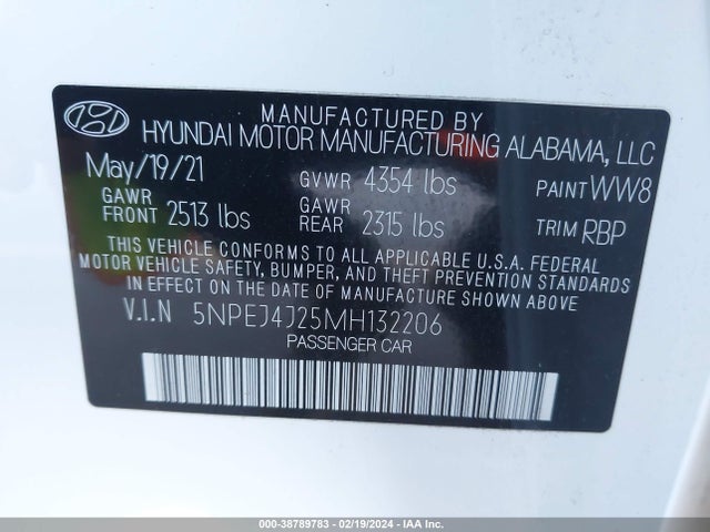 Hyundai Sonata Sel Plus 2021 5NPEJ4J25MH132206 Image 9