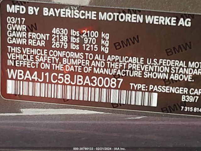 WBA4J1C58JBA30087 BMW 430i Gran Coupe