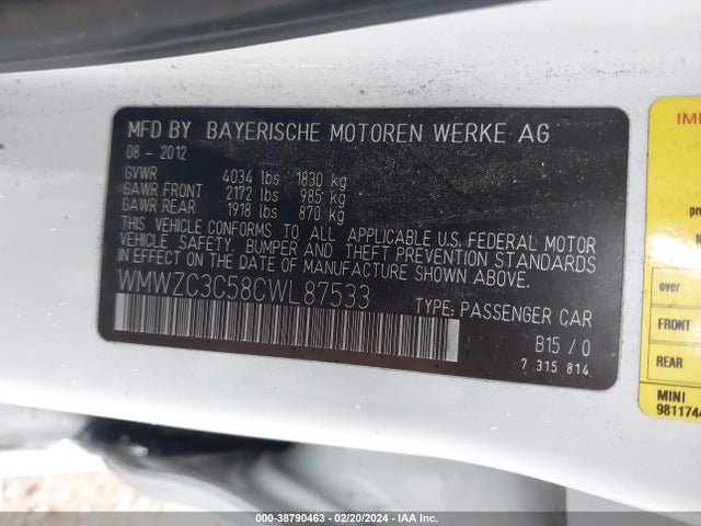 2012 MINI COOPER S COUNTRYMAN WMWZC3C58CWL87533 Photo 8