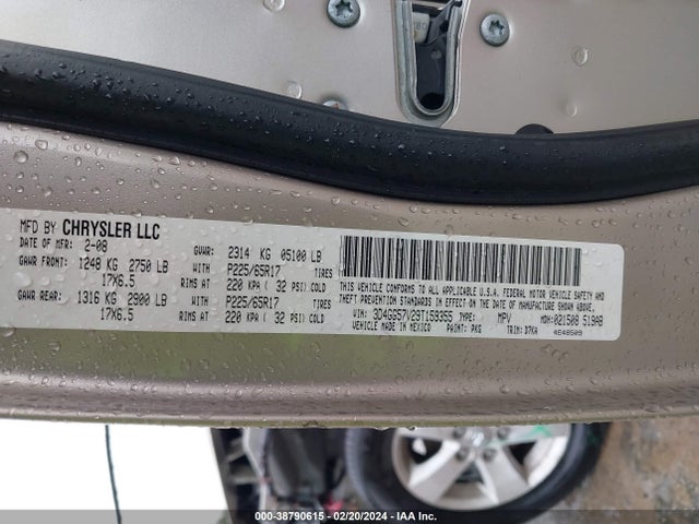 2009 DODGE JOURNEY SXT VIN: 3D4GG57V29T159355