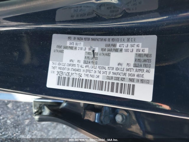 3MZBN1W36JM171154 Mazda Mazda3 Grand Touring