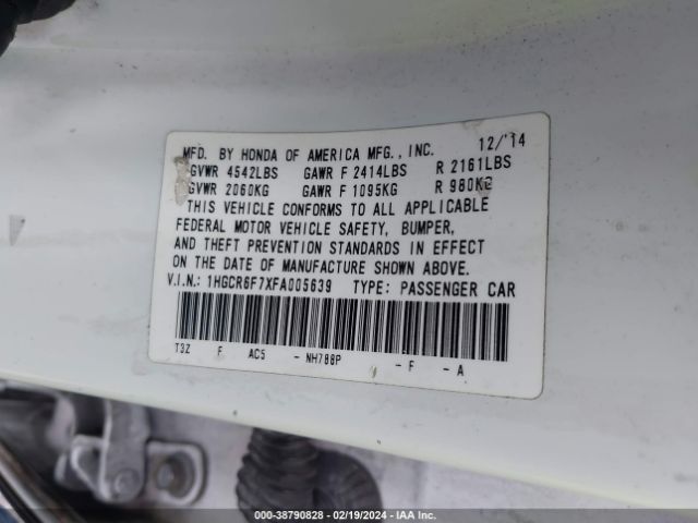 1HGCR6F7XFA005639 Honda Accord Hybrid Touring