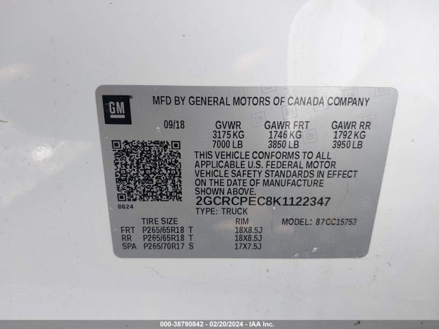 Chevrolet Silverado 1500 Ld Lt 2019 2GCRCPEC8K1122347 Image 9
