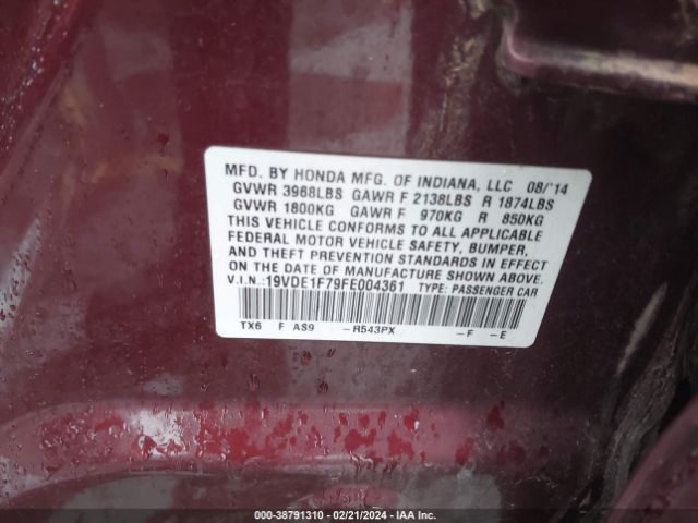 19VDE1F79FE004361 Acura Ilx 2.0l