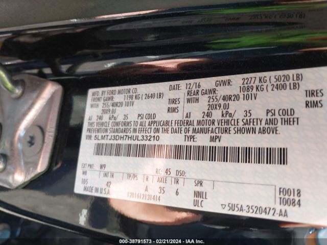 5LMTJ3DH7HUL33210 Lincoln Mkc Reserve