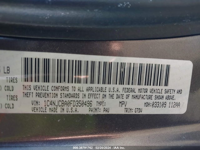 Jeep Compass Altitude Edition 2015 1C4NJCBA0FD350496 Image 9