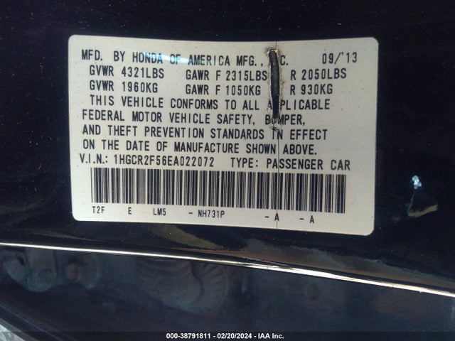 Honda Accord Sport 2014 1HGCR2F56EA022072 Image 9