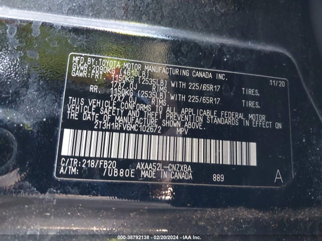 Toyota RAV4 LE 2021 2T3H1RFV6MC102672 Image 9